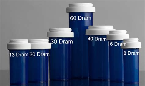 30 Count: Blue 60 Dram Reversible Vials/Pill Bottles with Dual