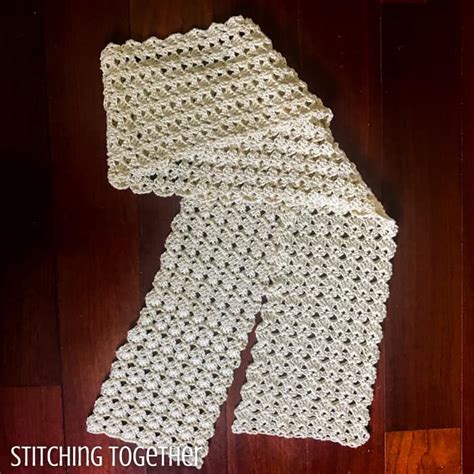 Seashore Shell Stitch Scarf - Free Crochet Pattern