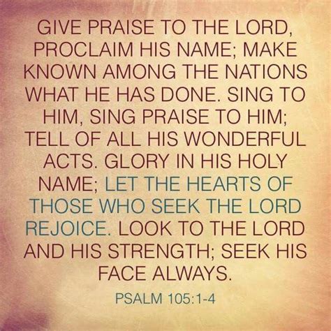 Psalm 105:1-4 | Words of wisdom, Psalm 105, God loves you