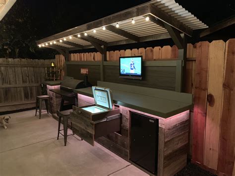 DIY Backyard bar and grill I made. | Backyard bar, Outdoor bar and grill, Backyard grilling