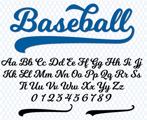 Carattere baseball con coda Carattere baseball TTF SVG PNG e - Etsy Italia