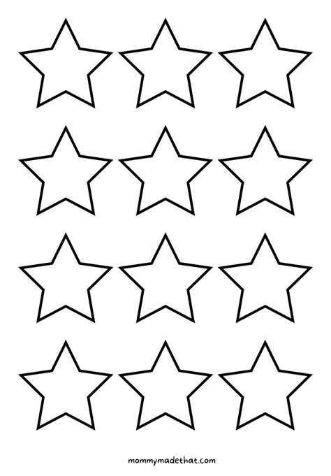 Different Size Star Stencil