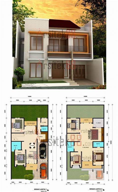 Desain Denah Rumah Minimalis 2 Lantai - Modern Minimalis