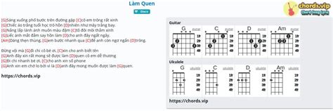 Chord: Làm Quen - tab, song lyric, sheet, guitar, ukulele | chords.vip