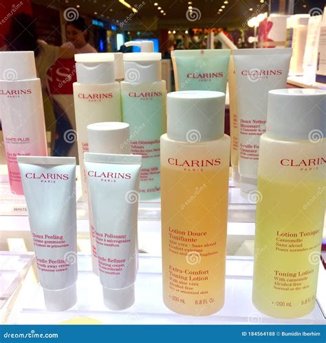 Clarins skin care products editorial stock photo. Image of product ...