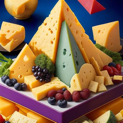 Premium AI Image | Various types of delicious cheese platter ai image