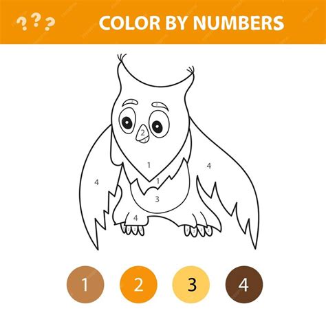 Premium Vector | Color by number worksheet for kids learning numbers by coloring Owl