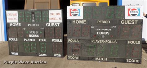 (2) Daktronics scoreboards in Grinnell, KS | Item DE0459 sold | Purple Wave