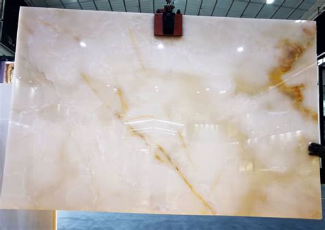 Onyx Slabs | Stone Slabs - White Onyx Slab With Gold Veins