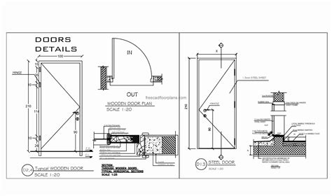 Wooden Door Details, AutoCAD Plan - Free Cad Floor Plans