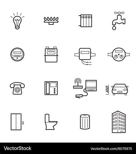 Utilities icons Royalty Free Vector Image - VectorStock