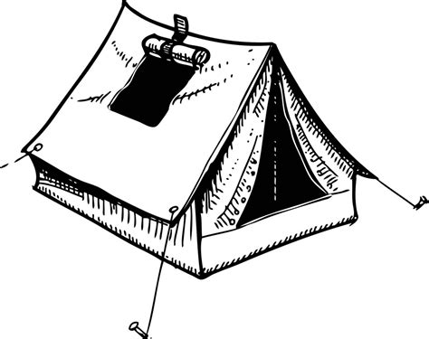 Camping Tent Clip Art Sketch Coloring Page Clip Art, Tent Drawing, Clipart Black And White ...