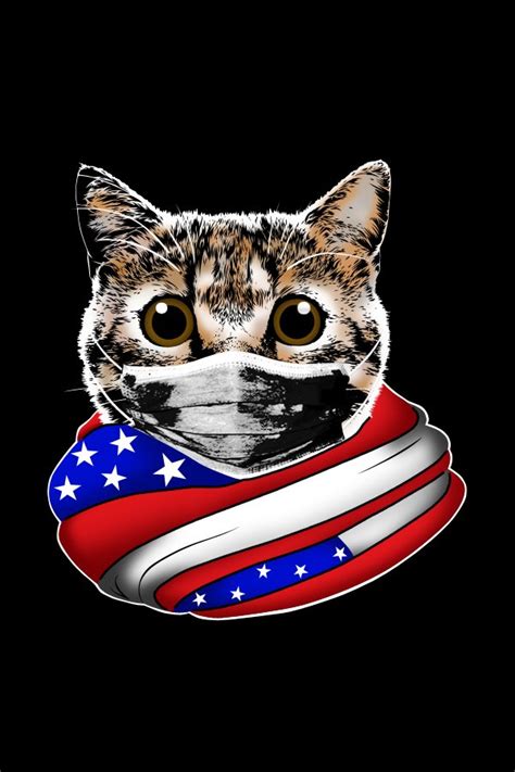 Cat With American Flag Design