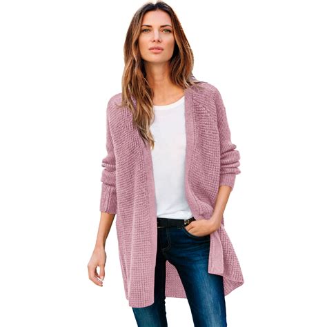 Ellos - Ellos Women's Plus Size Open Front Waffle Cardigan Sweater - Walmart.com - Walmart.com