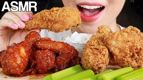 ASMR Korean Fried Chicken Eating Sounds Mukbang 치킨먹방 - YouTube