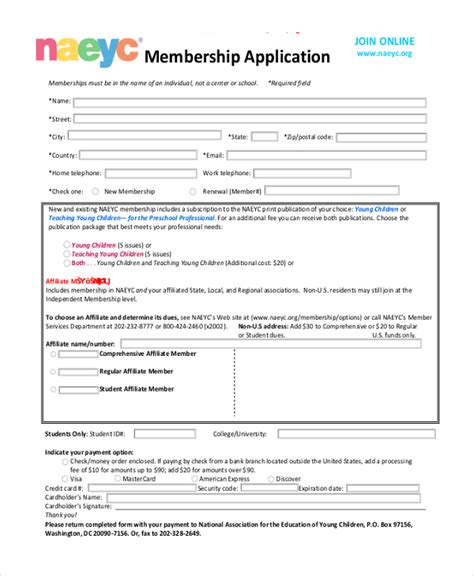 FREE 17+ Membership Application Form Samples, PDF, MS Word, Google Docs ...