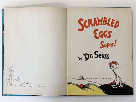 SCRAMBLED EGGS SUPER! SIGNED, FIRST EDITION/FIRST PRINTING | Dr. Seuss ...