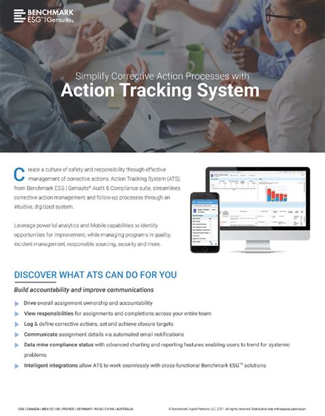 Action Tracking System - Benchmark Digital ESG