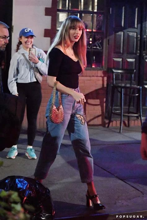 Taylor Swift's Butterfly Cutout Area Jeans in New York City | POPSUGAR ...