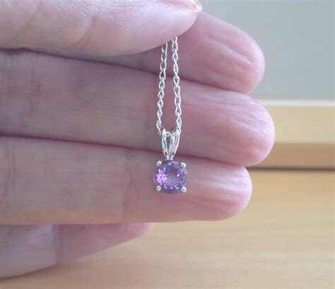 Sterling Silver Amethyst Pendant & Chain | Amethyst Necklace UK - Gift