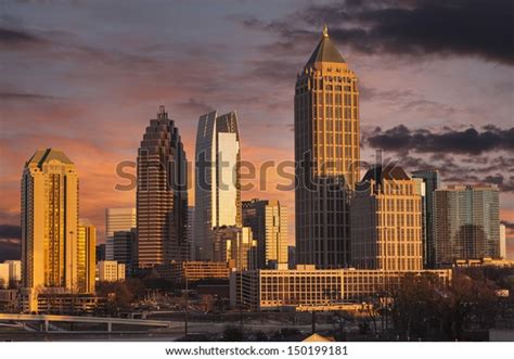 Atlanta Georgia Skyline Sunset Dusk Sky Stock Photo (Edit Now) 150199181