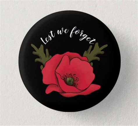 Memorial Day, Veterans Day Red Poppy Button Pin | Zazzle in 2023 | Red ...