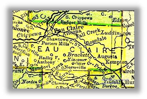 Eau Claire County Map in 1895