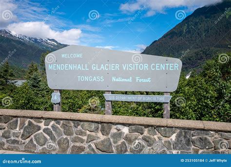 Mendenhall Glacier Visitor Center Sign Editorial Stock Image - Image of glacier, retreating ...