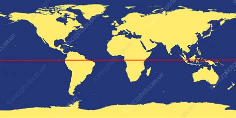 World Map with Equator - Stock Image - C025/3468 - Science Photo Library