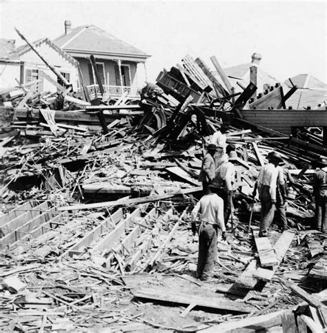 Galveston Hurricane, 1900. /Nmen Searching Among Rubble For Survivors ...