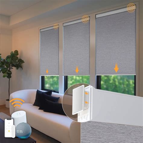 Motorized Blinds No Drill Automatic Blinds for Windows Cordless Roller ...