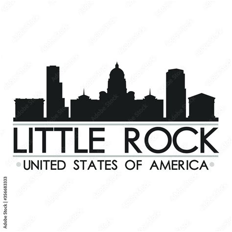 Little Rock Skyline Silhouette Design City Vector Art Famous Buildings ...