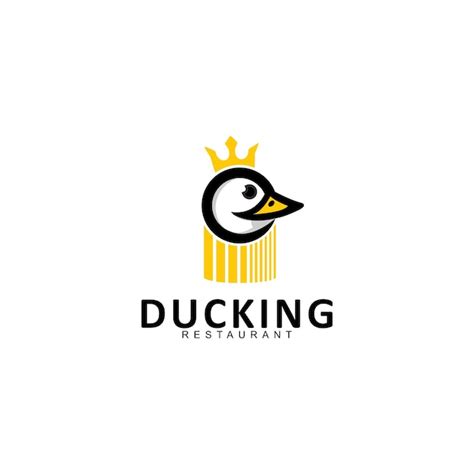 Premium Vector | Duck king restaurant logo design vector