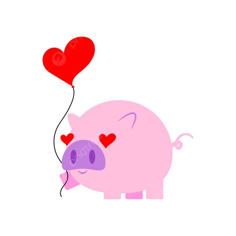 Love Heart Valentine Vector Art PNG, Pig Heart Pink Love Valentine ...