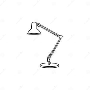 Table Lamp Hand Drawn Sketch Icon. Stock Vector - Illustration of illumination, graphic: 115076833
