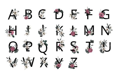 Premium Vector | Alphabet floral background illustration vector