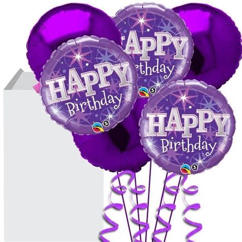 Happy Birthday Balloons in Purple