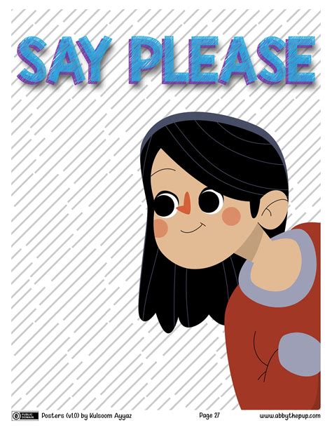 Say please poster | Free Printable Papercraft Templates