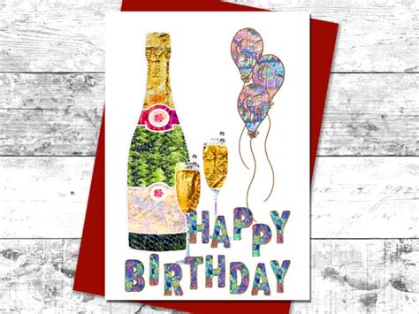 Personalised Champagne Birthday Card 18th 21st 30th 40th - Etsy UK