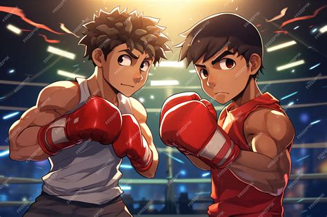 Premium AI Image | anime boxing cartoon neon