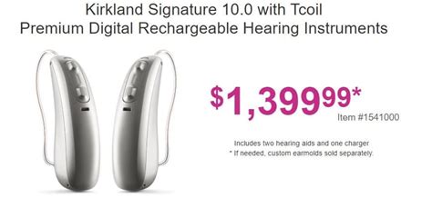 New Costco Kirkland Signature 10.0 Rechargeable Hearing Aids Offered at $1399 a Pair