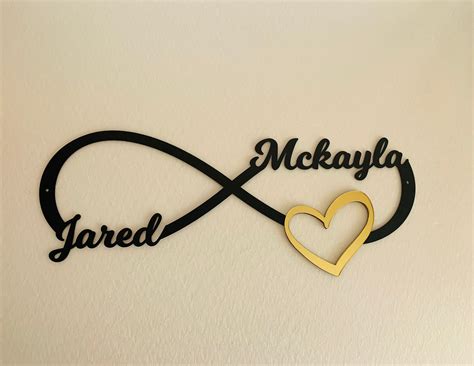 Personalized Infinity Symbol Love Sign With Heart and Custom | Etsy