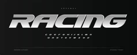 Racing alphabet. Speed sport font, automotive type for modern dynamic logo, headline, auto car ...