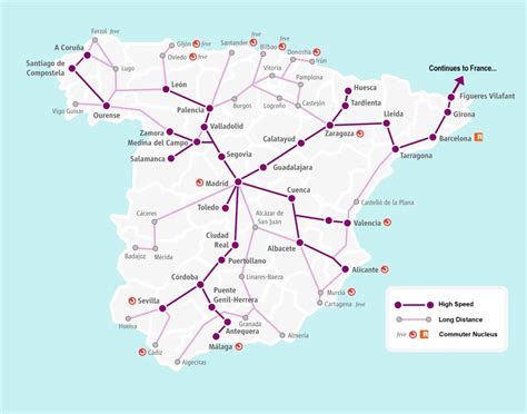 Renfe High Speed and Long Distance Routes Map - ACP Rail