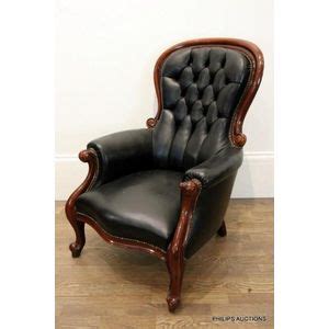 Victorian Leather Gentleman's Chair with Mahogany Frame - Seating ...