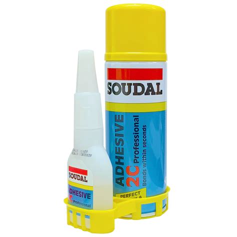 Soudal 135624 2C Professional Mitre Super Adhesive Glue Kit - 100g Adhesive & 400ml Activator ...