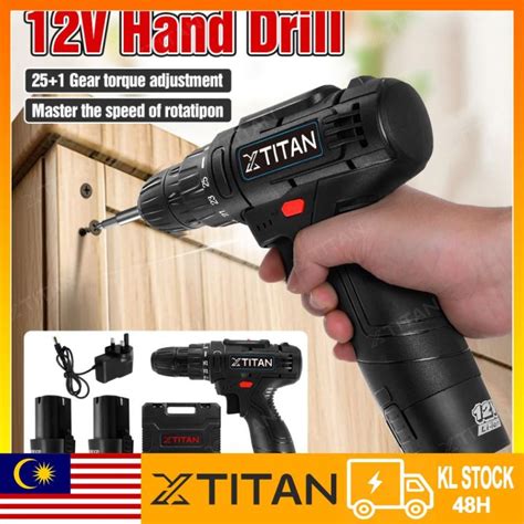 XTITAN Lithium Battery Cordless Hand Drill 12V Screwdriver Drill ...