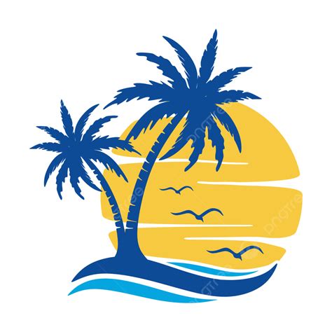 Palm Tree Beach Logo Png Images Logo Palm Tree Png Transparent Background Pngtree Beach ...