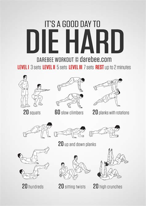 Die Hard Workout | Hard workout, Workout routine, Gym workout tips