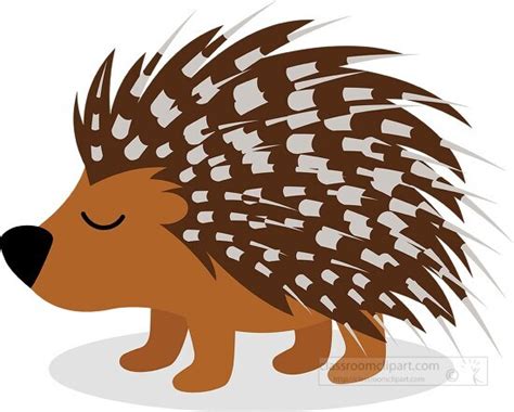 Porcupine Clipart-cartoon of a cute spiky porcupine